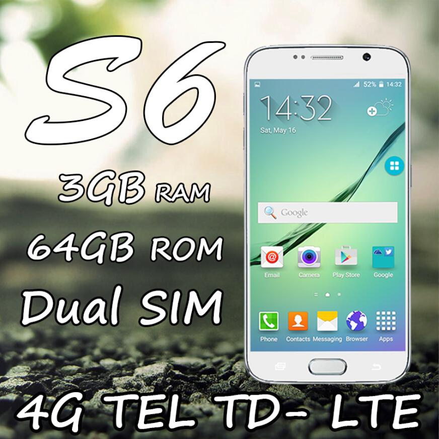 Real 4G LTE 5 1 s6 phone android lollipop MTK6735 Octa core s6 edge smartphone 3G