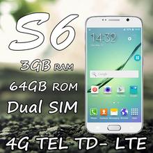 Real 4G LTE 5 1 s6 phone android lollipop MTK6735 Octa core s6 edge smartphone 3G