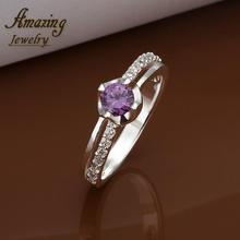 Brand Fashion Jewelry silver Plated sapphire big crystal CZ diamond ruby lord of the Rings women