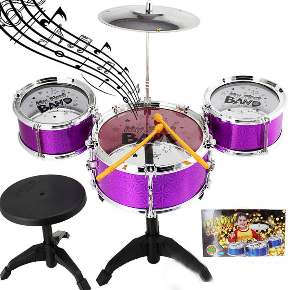 New Childrens Plating Color Rockstar Drums Play Set Musical Sound