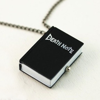 Fashion Black Death Note Steampunk Antique Clock for necklace chain Pocket Watch For Men and Women