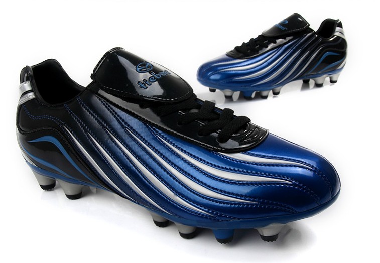 blue and red soccer cleats