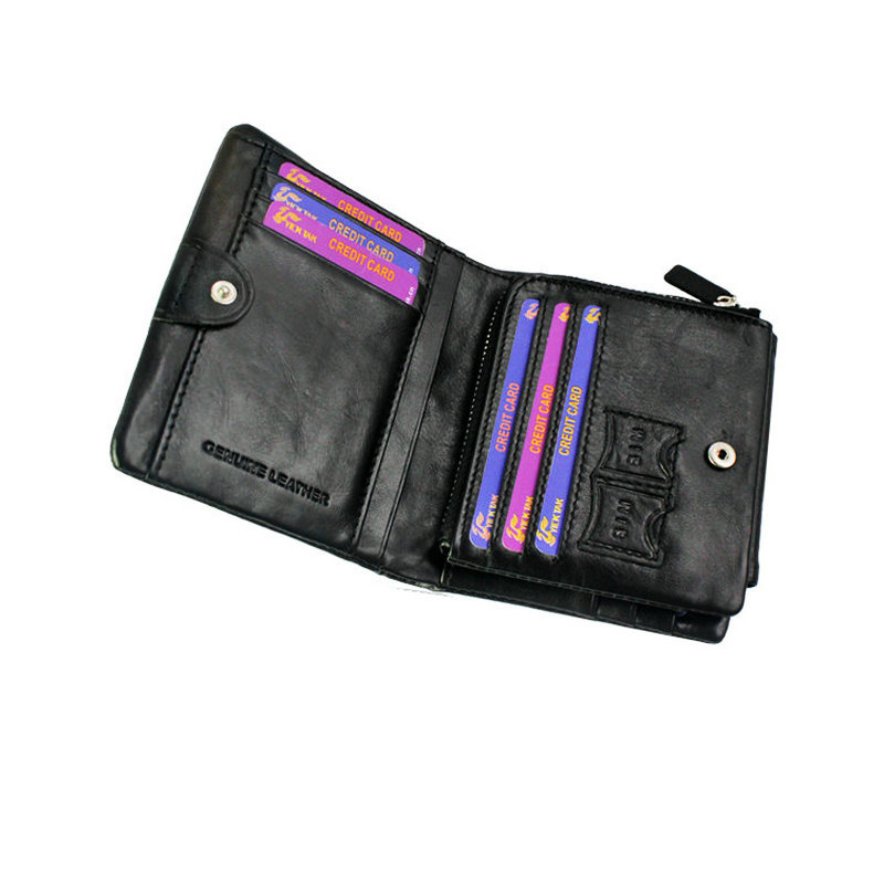 Fashion Hot Brand Man Wallet 100 Genuine Leather Wallets Cowhide Trifold Zipper Male Wallet Short Vertical