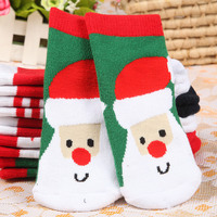 Christmas Baby Socks Infant Cotton Thick Socks Baby Girls Boy Calcetines Winter Newborn Slip Resistant Floor Warm Sock Meias 80a