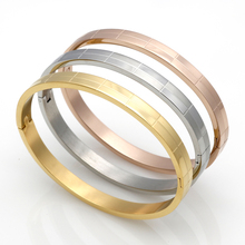 Fashion Tartan Cuff Bracelets For Women 18K Gold Bracelet Stainless Steel Bracelets & Bangles Men Jewelry wholesale