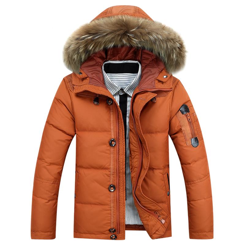2015 New Winter Men s down jacket fur collar casual winter proof wool down jacket men