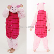 Cartoon Animal Cosplay Piglet Pig Onesies Pajamas Jumpsuit Hoodies Adults Cos Costume for Halloween and Carnival