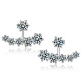 2016 new 925 Sterling-silver-jewelry Earrings Refined and elegant Double Ball Shine Earings Pendientes Mujer Piercing Aretes