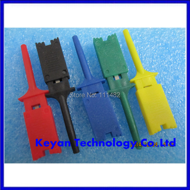Free Shipping 10pcs Test Hooks Clips for Logic Analyzers Clip 5 Colors: Red Black Yellow Green Blue