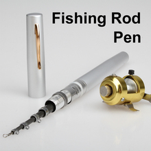 Mini Portable Aluminum Alloy Camping Travel Fish Pen Fishing Rod Pole Reel Silver H1E1