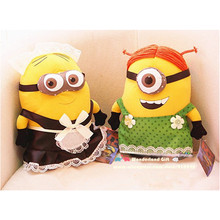 Free shipping 2pcs housemaid costum yellow mini dolls Despic ME Movie Plush Toy 25cm on fun dolls for kids boys girls soft anime