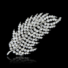 2.5inches Stunning leaf shape Crystal Brooch for wedding women jewelry