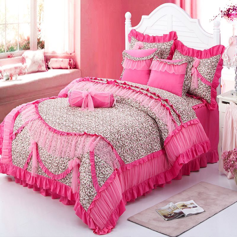 Free Shipping 100 Cotton cute girls Bedding Set Korean Lady Style
