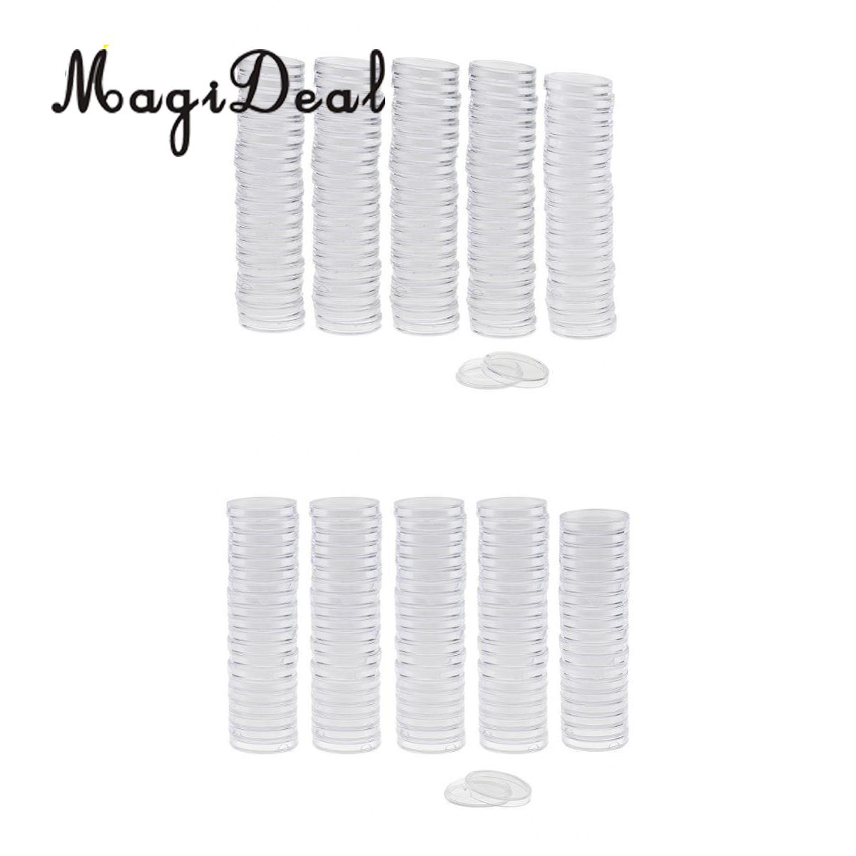 200pcs Coin Capsules Coin Holder Plastic for Coin Display Holder Box 40.6mm