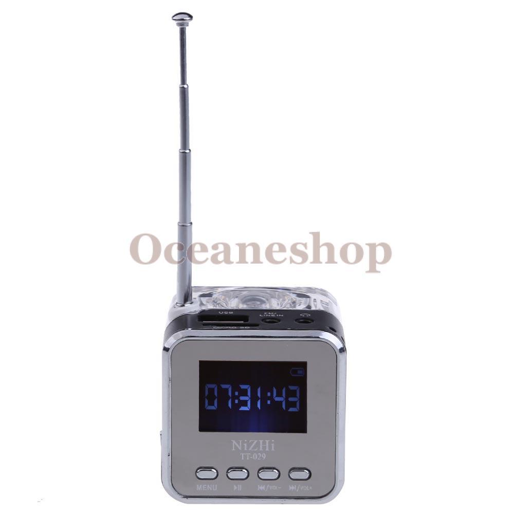 OCEA Portable USB Multimedia Mini Speaker Color LCD Alarm TT029 FM Radio Black
