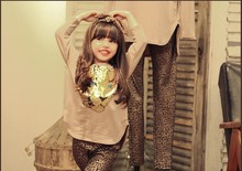 Retail 2015 New Girls Clothing Sets full sleeve T shirt legging 2 piece set 3 color