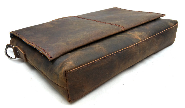 Vintage Genuine Leather Cowhide Crazy Horse Men Business Handbag
