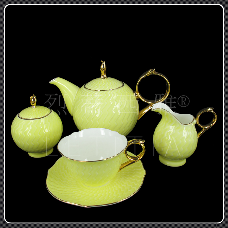 15 yellow coffee luxury bone china coffee set d Angleterre tea set