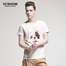 Viishow 2016 Summer t shirt men tops Short-Sleeve T-shirt Casual Slim fit O-Neck cute dog Print Animal tshirt men S-3XL