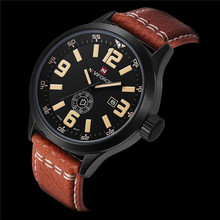 2015 nuevo anuncio costosos relojes para hombres relojes de correa de cuero militar deportes hombres reloj de cuarzo horas fecha reloj de moda reloj Casual