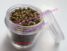Hot sale 1000pcs/bottle 2.9×1.6×2.0mm 8#Wheat Nano Rings with Silicone for Nano beads Hair Extensions
