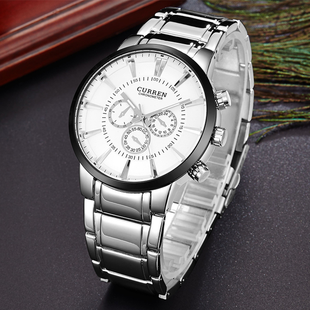 Zegarek męski CURREN elegancki klasyczny 3 ozdobne tarcze kolory