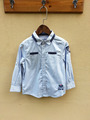 New spring autumn fashion baby boys stand collar shirts cotton dot detail patchwork long sleeves children