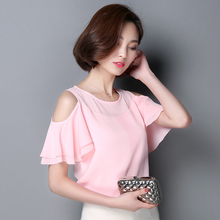 Chiffon Shirts Summer Style New Fashion Tops Elegant Strapless Plus Size Loose Shirt Casual Sexy Bottoming Women Blouse Female