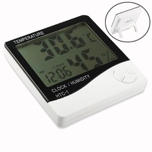 LCD LED Light Digital Indoor Sensors Thermometer Temperature Hygrometer Humidity C f clock Time Alarm Calendar