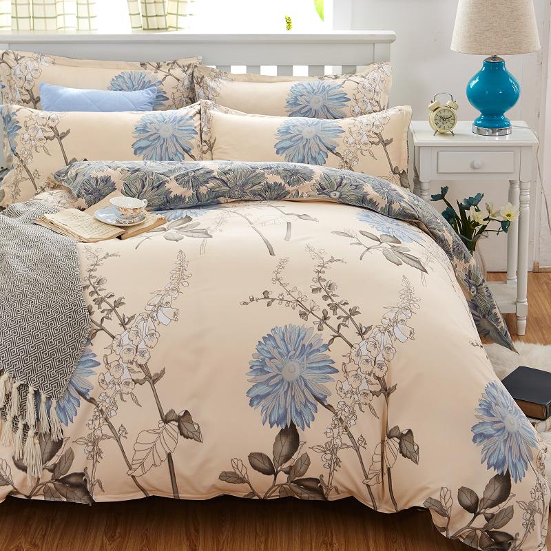 2016 Pastoral Floral Bedding Set Pastoral Printing Comforter Bedding Sets 4PCS Duvet Cover Bed Sheet shams Fast Delivery