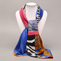 New Fashion Warm Blue Silk Horse Scarf Woman Spring Zebra Feathered Wings Flying Twill Big Square