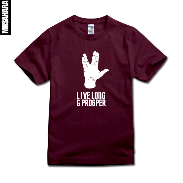 star trek spock live long and prosper tshirt Plus size XS XXL short sleeves T shirt