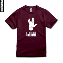 star trek spock live long and prosper tshirt Plus size XS-XXL short-sleeves T-shirt fast shipping 100% cotton man woman