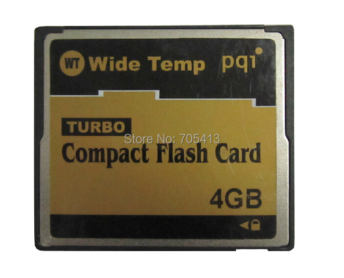 Industrial Grade PQI CF CARD 4GB wide temp TURBO use compact flash card with switch