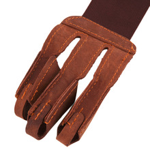 Archery Protect Glove 3 Fingers Pull Bow arrow Leather Shooting Gloves New
