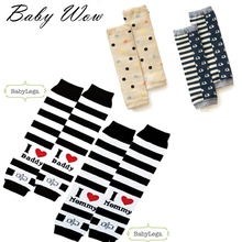 New Baby Knee Pad Protector I Love Mama Papa Black White Striped Anklets Dot Elephant Letter Pattern Baby Leg Warmers tyh-20466