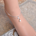 Luxury CZ Zirconia Leaf Anklets 18K Gold Plated Pearl Ankle Women Girls Copper Foot Jewelry Women