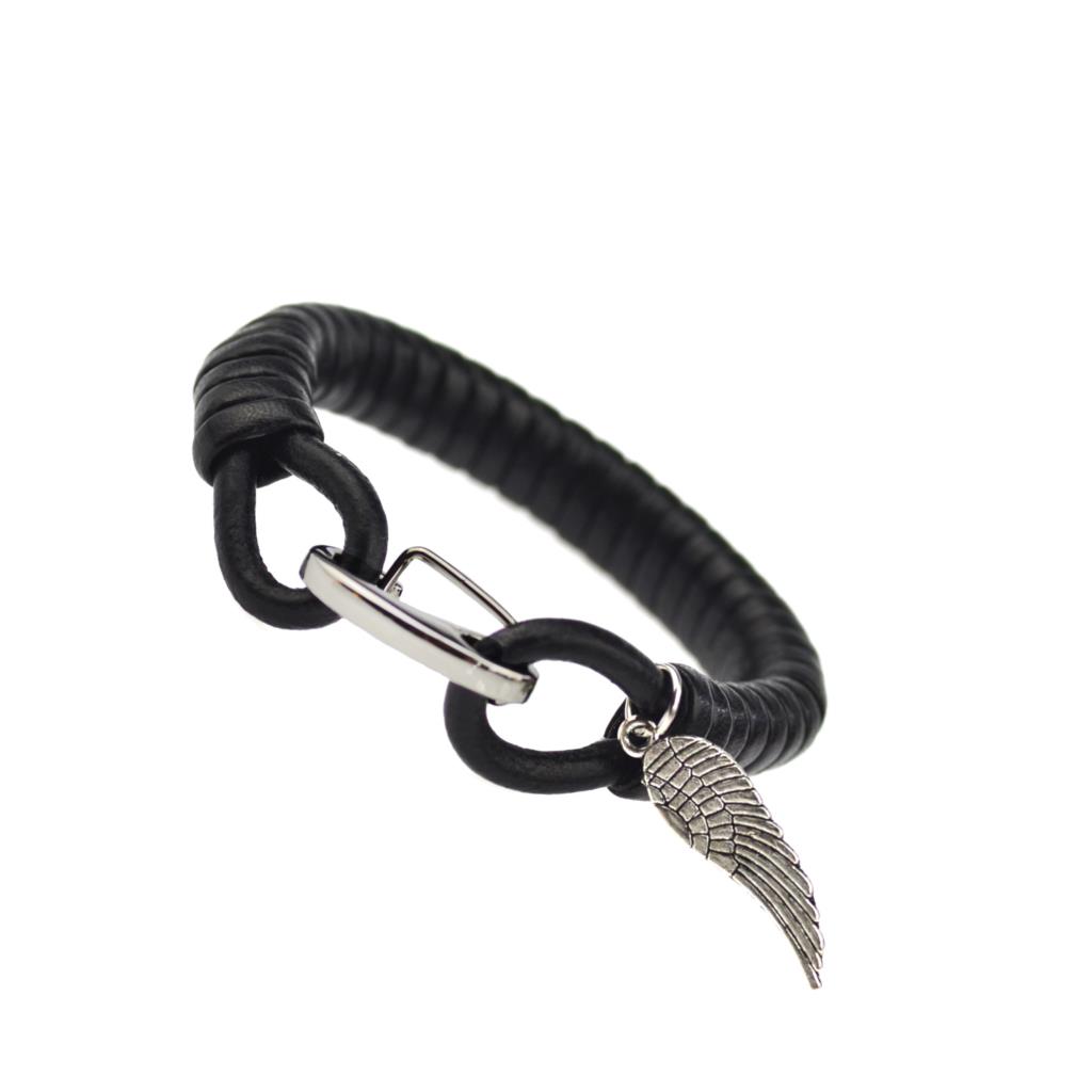 Vintage Rope Bangle Bracelet Fashion Wings Leather Men Bracelet Sterling Silver Summer Style Bracelet for Men