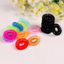 New Fashion Casual Girl Women Hair Telephone Wire Rubber Band Ties Hair Bands Plastic Hair Rollers Rope Ponytail Holder