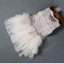 New 2016 summer 2 9 years children s clothing Girls lace dress Mesh tutu Hollow Princess