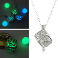 Steampunk Pretty Magic Round Fairy Locket Glow In The Dark Pendant Necklace Gift Glowing Luminous Vintage