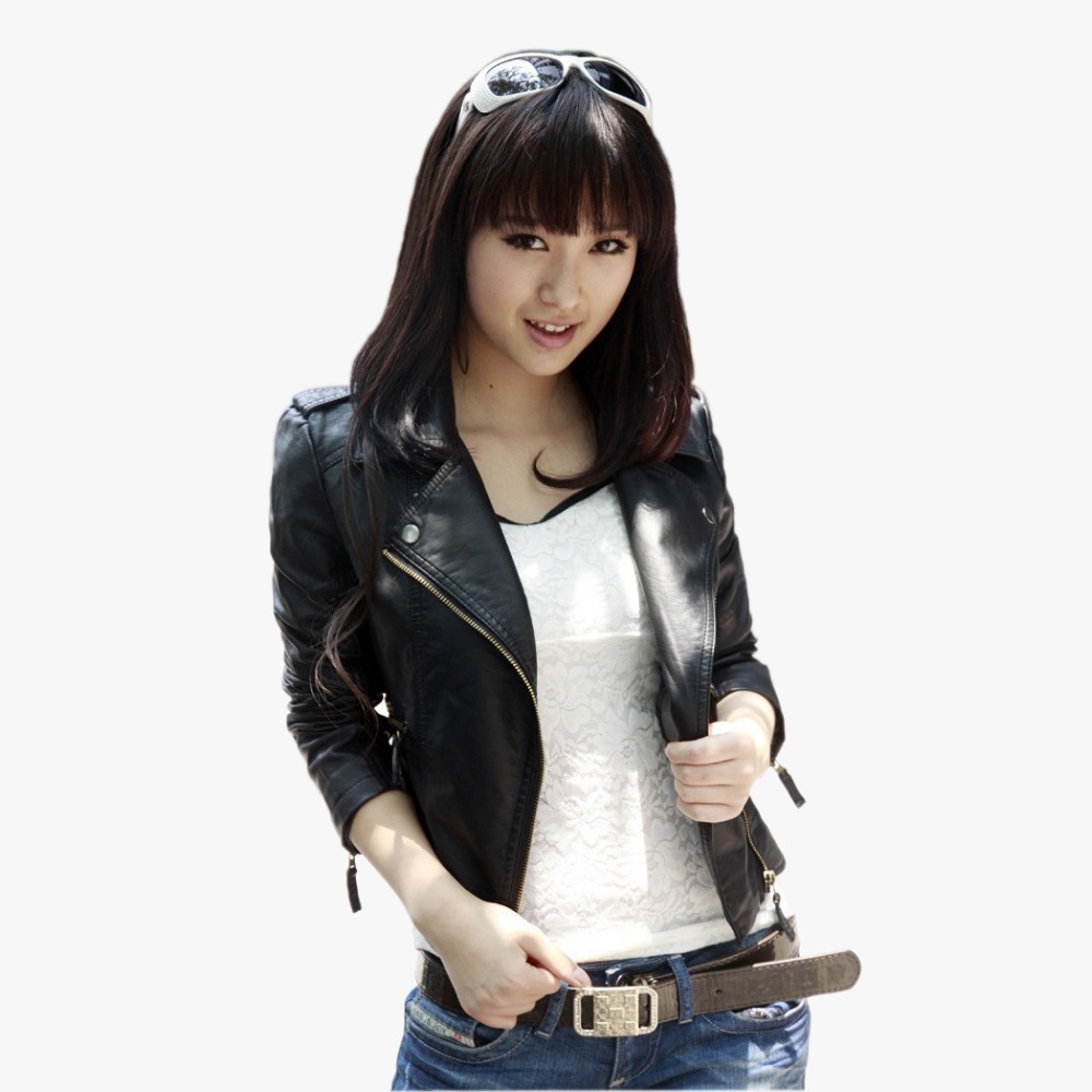 2015 New Fashion Slim Type Zipper Women Jacket Casaco Feminino Coat Black And Red Wine WT