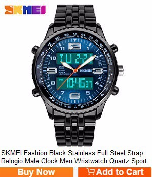 SKMEI Fashion Black Stainless Full Steel Strap Relogio Male Clock Men Wristwatch Quartz Sport Watch Waterproof Montre Homme
