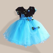 Velvet girl flower dress designer girls party dresses novelty girl winter dress high street