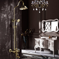 Good Quality Solid Brass Luxury Rainfall Golden Shower Bath Set Faucets Wall Mounted Shower Mixer Faucets