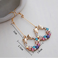 Unique beautiful wreath bowknot tassel decoration face bright colored ear hook Drop Earrings earrings for women