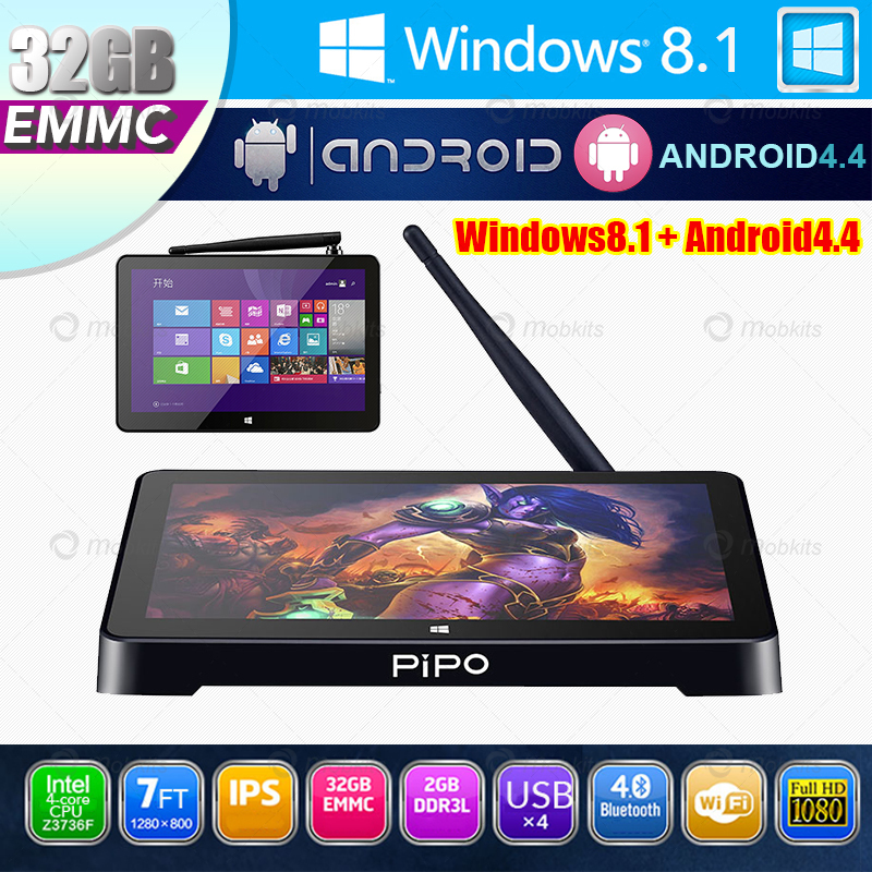 PIPO X8 MINI PC 32GB or 64GB Dual OS Windows 8.1 with Bing & Android 7 Inch Screen X8 Tablet Computer Z3736F PIPO Touch Panel PC