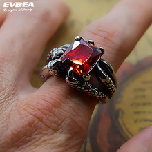 EVBEA Adjustable Size Rings Ruby Dragon Claw Biker Finger Ring Punk Rock Style Newest Jewelry For