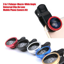Fish eye universal 3 in 1 mobile phone chip lens fisheye wide angle macro camera for iphone 6s plus 5s/5 htc samsung S6 S5 S4