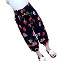 New Design Girls Floral Mid Pants In Summer 2016 Branded Kids Fashion Loose Ankle length Trousers